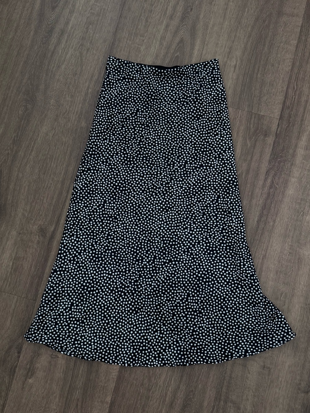 Nasty Gal Black and White Polka Dot A-Line Midi Skirt